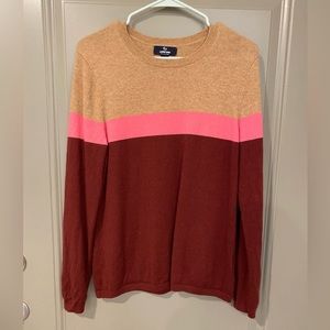 100% CASHMERE maroon, pink, and tan sweater from Lands End